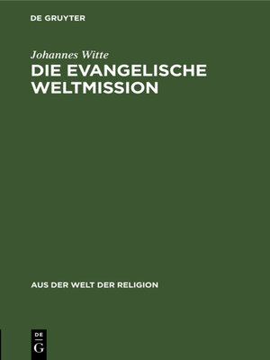 cover image of Die evangelische Weltmission